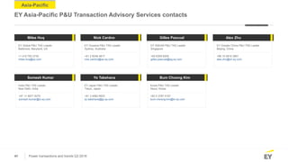 EY Power transactions and trends: Q3 2018
