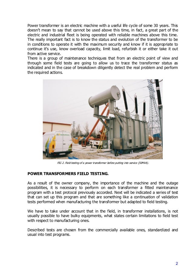 Power transformer maintenance