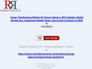 Power Transformers Market for Power Industry, 2013 Update–Global
Market Size, Equipment Market Share, Key Country Analysis to 2020
by
GlobalData

Explore all reports for “ Energy Equipment ” market
@
http://www.rnrmarketresearch.com/reports/energypower/energy/energy-equipment .
© RnRMarketResearch.com ;
sales@rnrmarketresearch.com ;
+1 888 391 5441

 