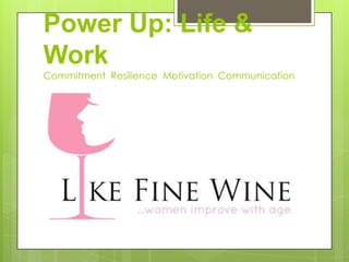 Power Up: Life &
Work
Commitment Resilience Motivation Communication
 