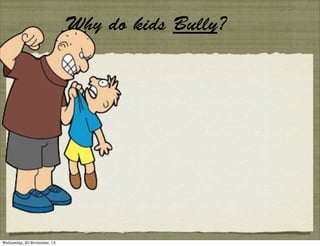 Why do kids Bully?

Wednesday, 20 November, 13

 