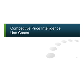 19
Competitive Price Intelligence
Use Cases
 
