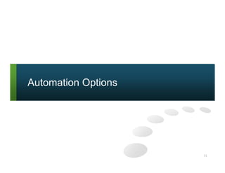 31
Automation Options
 