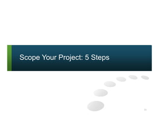 33
Scope Your Project: 5 Steps
 