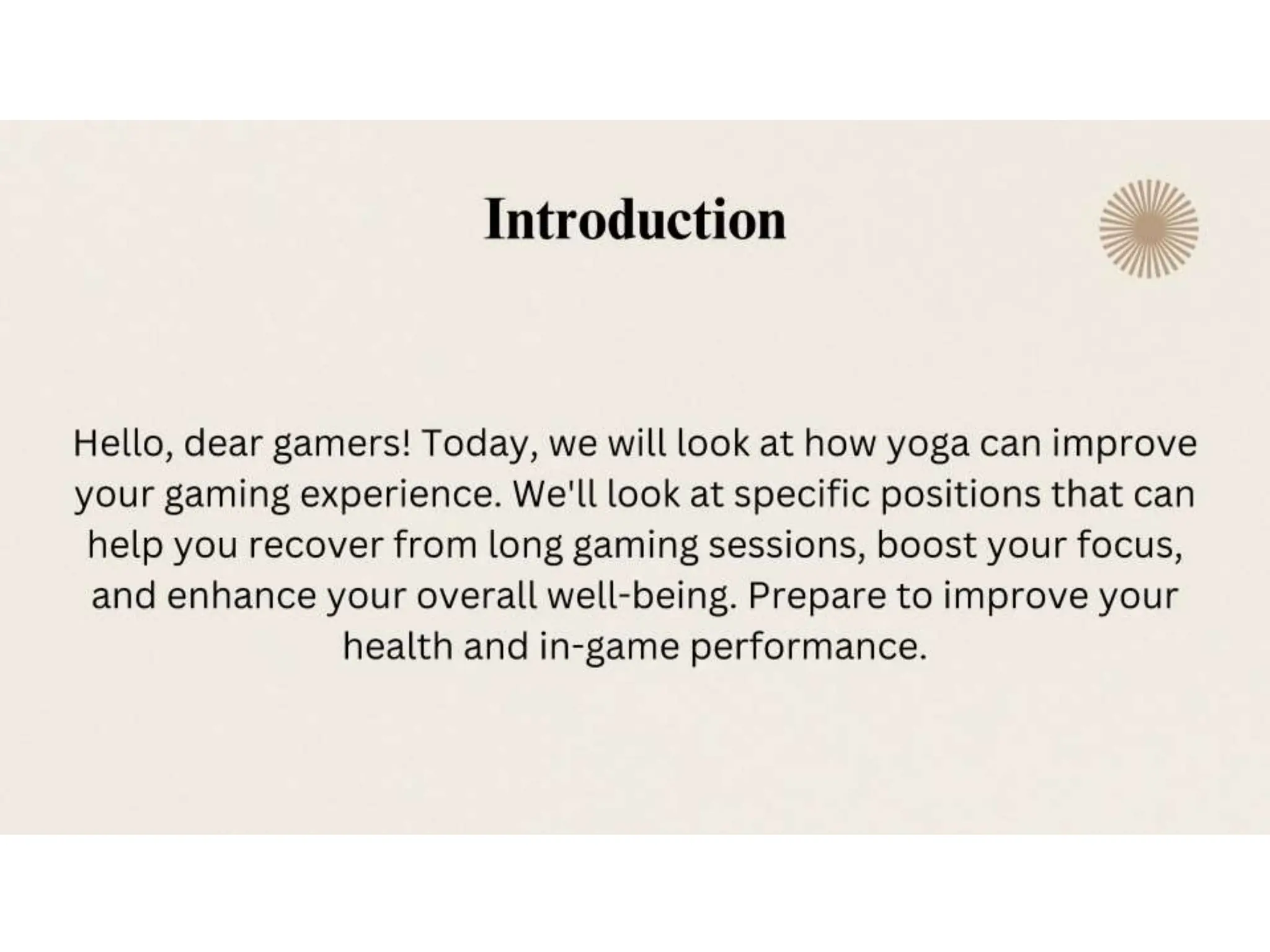 Image showcasing Yoga for gamers: The Best Exercises to Stay Fit | PPTX