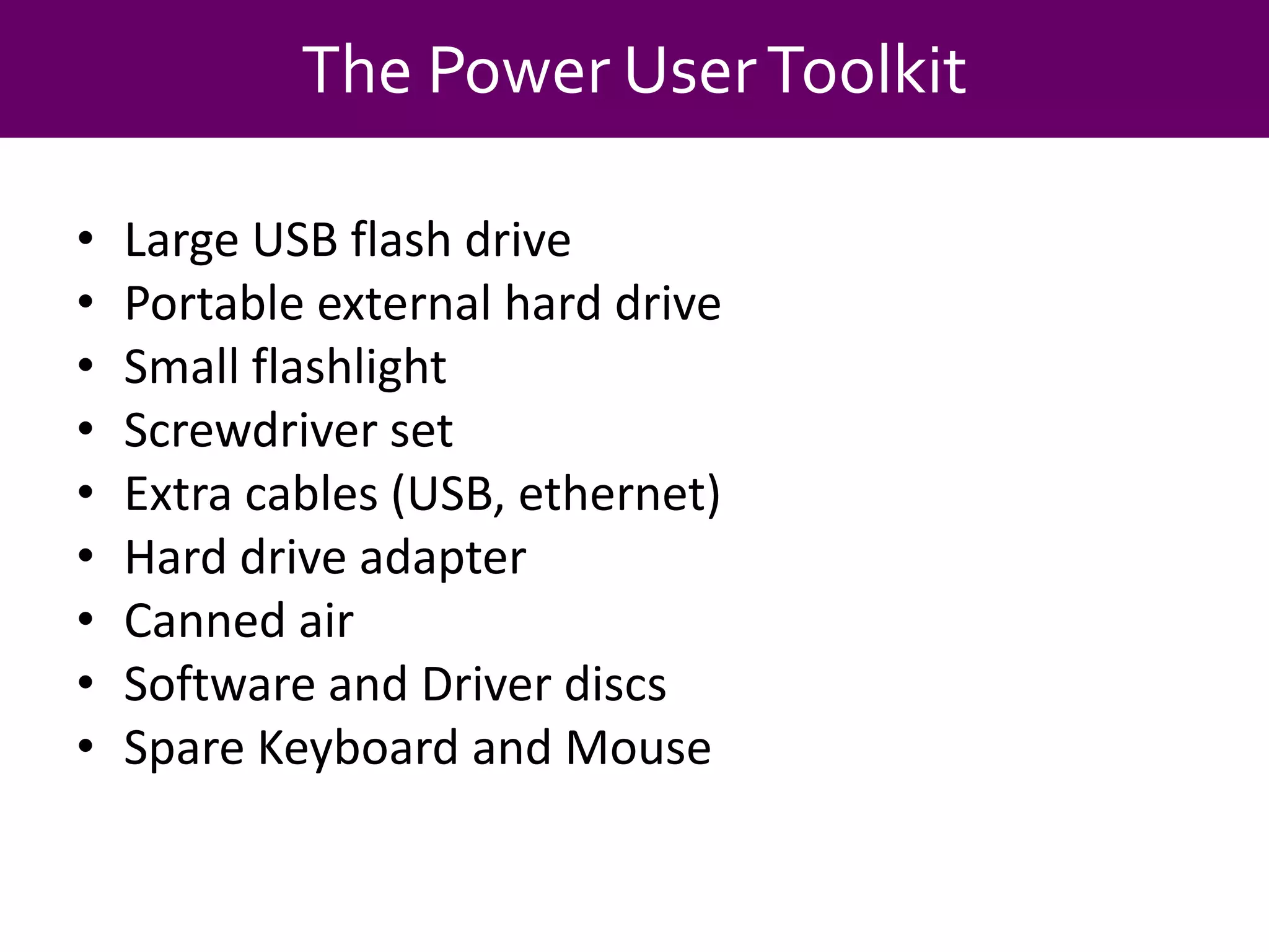 Becoming a Power User