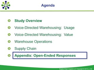 Agenda




         Supply Chain Insights LLC Copyright © 2013, p. 46
 