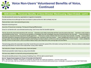 Voice Non-Users’ Volunteered Benefits of Voice,
                  Continued




                               Supply Chai...