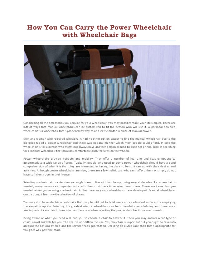Power Wheelchair Bags