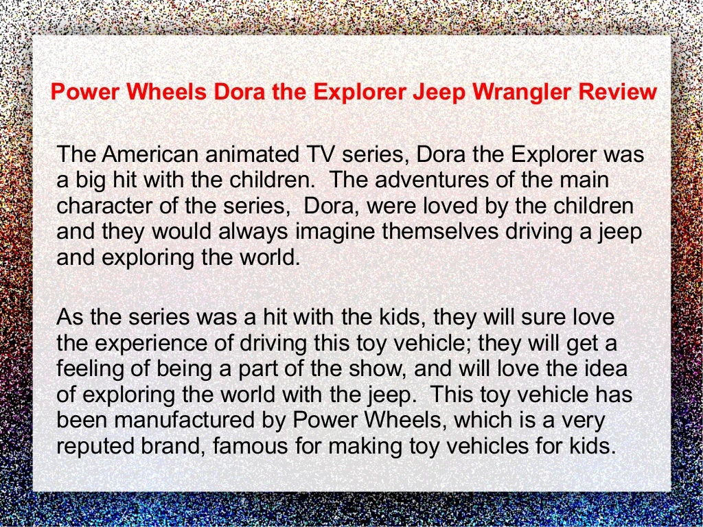 Power Wheels Dora the Explorer Jeep Wrangler Review