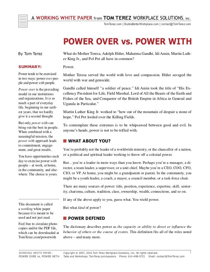 Essay over power image