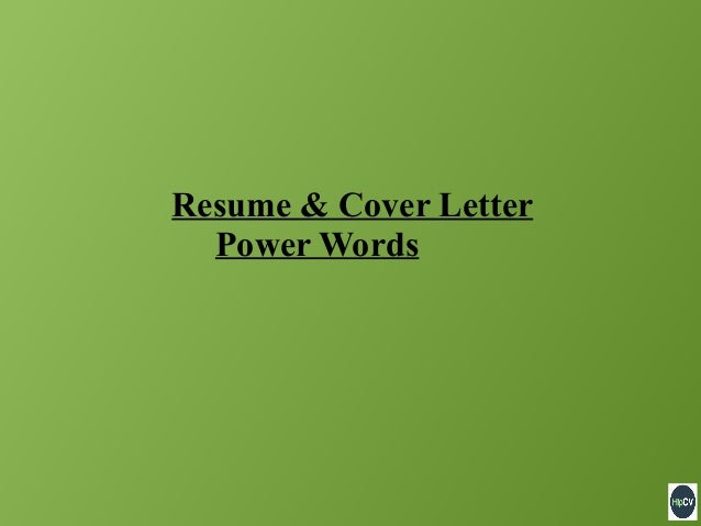 power words power words for cover letter