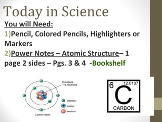 Power Notes Atomic Structure 2014- Day 2 | PPT