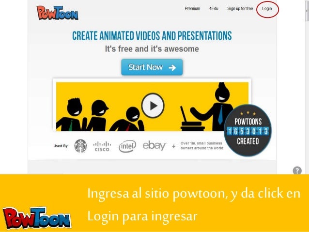 Resultado de imagen para imagenes de como ingresar a powtoon