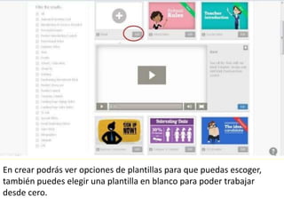 En crear podrás ver opciones de plantillas para que puedas escoger,
también puedes elegir una plantilla en blanco para poder trabajar
desde cero.
 
