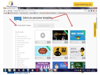 we can choose templates and style
– from the dashboard
 