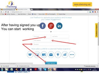 After having signed you up
You can start working
 