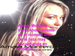 Amaia Montero ..... Irene.Ahora mismo es el numero uno de la lista mas escuchanda en España. 