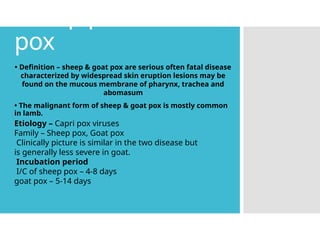 Pox Def Comprehensive Overview of Poxvirus Diseases in Veterinary Science | PPTX