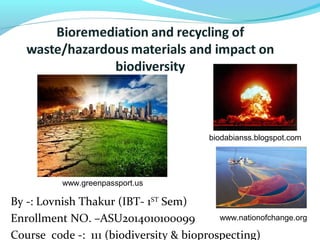 www.greenpassport.us 
biodabianss.blogspot.com 
By -: Lovnish Thakur (IBT- 1ST Sem) 
Enrollment NO. –ASU2014010100099 
Course code -: 111 (biodiversity & bioprospecting) 
www.nationofchange.org 
 