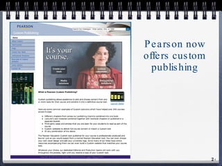 Pearson now offers custom publishing 