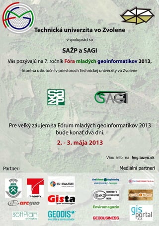 Pozvánka na Fórum mladých geoinformatikov 2013