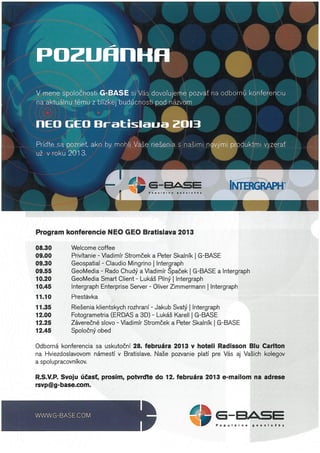 Pozvánka na konferenciu NEO GEO Bratislava 2013