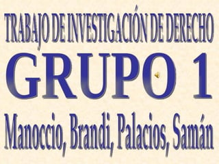 TRABAJO DE INVESTIGACIÓN DE DERECHO GRUPO 1 Manoccio, Brandi, Palacios, Samán 