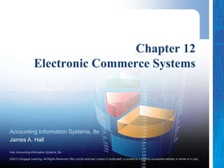 Hall, Accounting Information Systems, 8e
©2013 Cengage Learning. All Rights Reserved. May not be scanned, copied or duplicated, or posted to a publicly accessible website,in whole or in part.
Accounting Information Systems, 8e
James A. Hall
Chapter 12
Electronic Commerce Systems
 