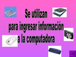 Se utilizan  para ingresar información  a la computadora 