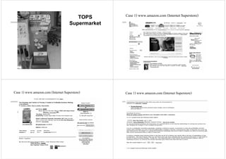 TOPS
Supermarket
Case 1) www.amazon.com (Internet Superstore)
Case 1) www.amazon.com (Internet Superstore) Case 1) www.amazon.com (Internet Superstore)
 