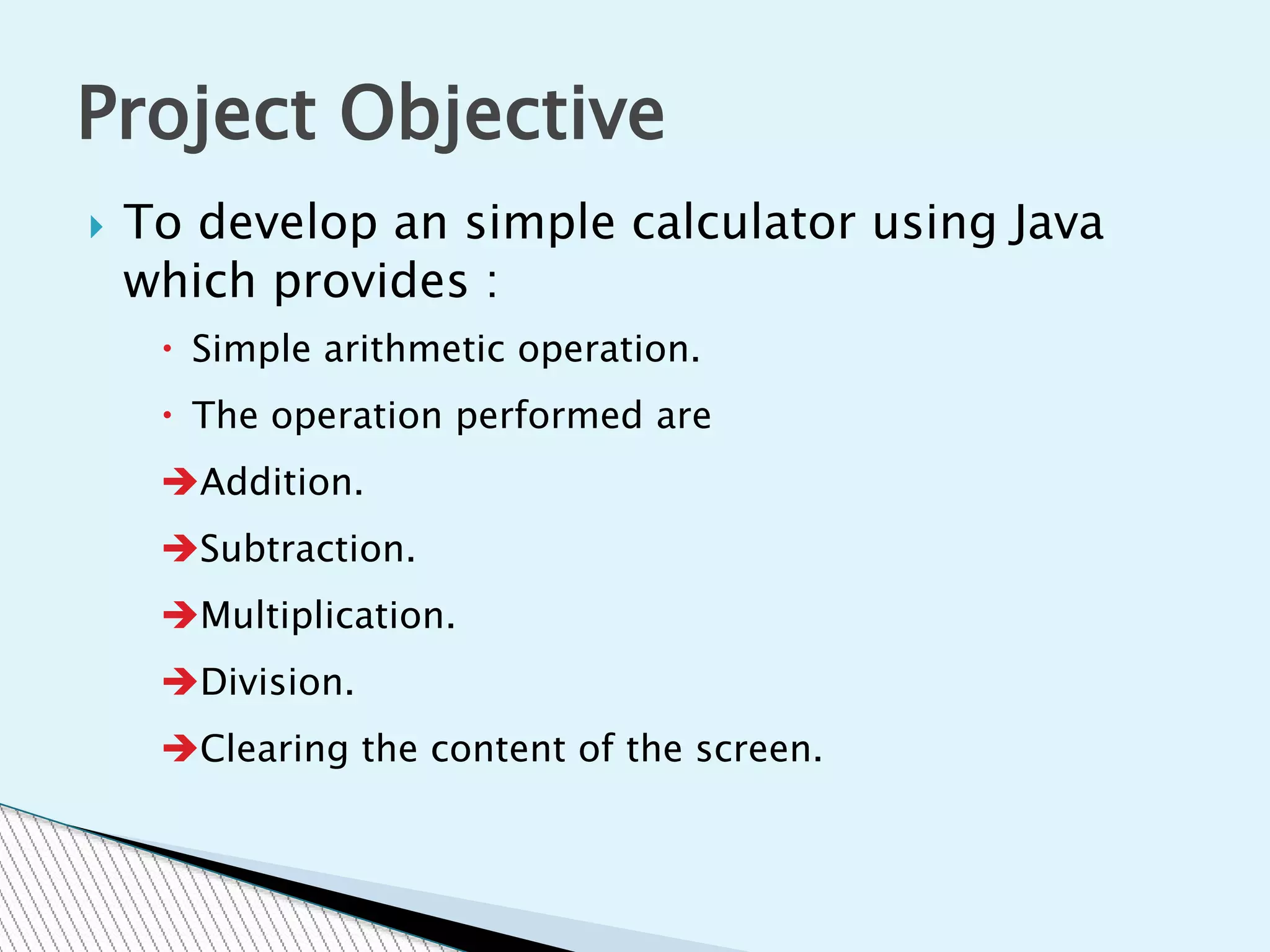 Calculator using Java | PPTX
