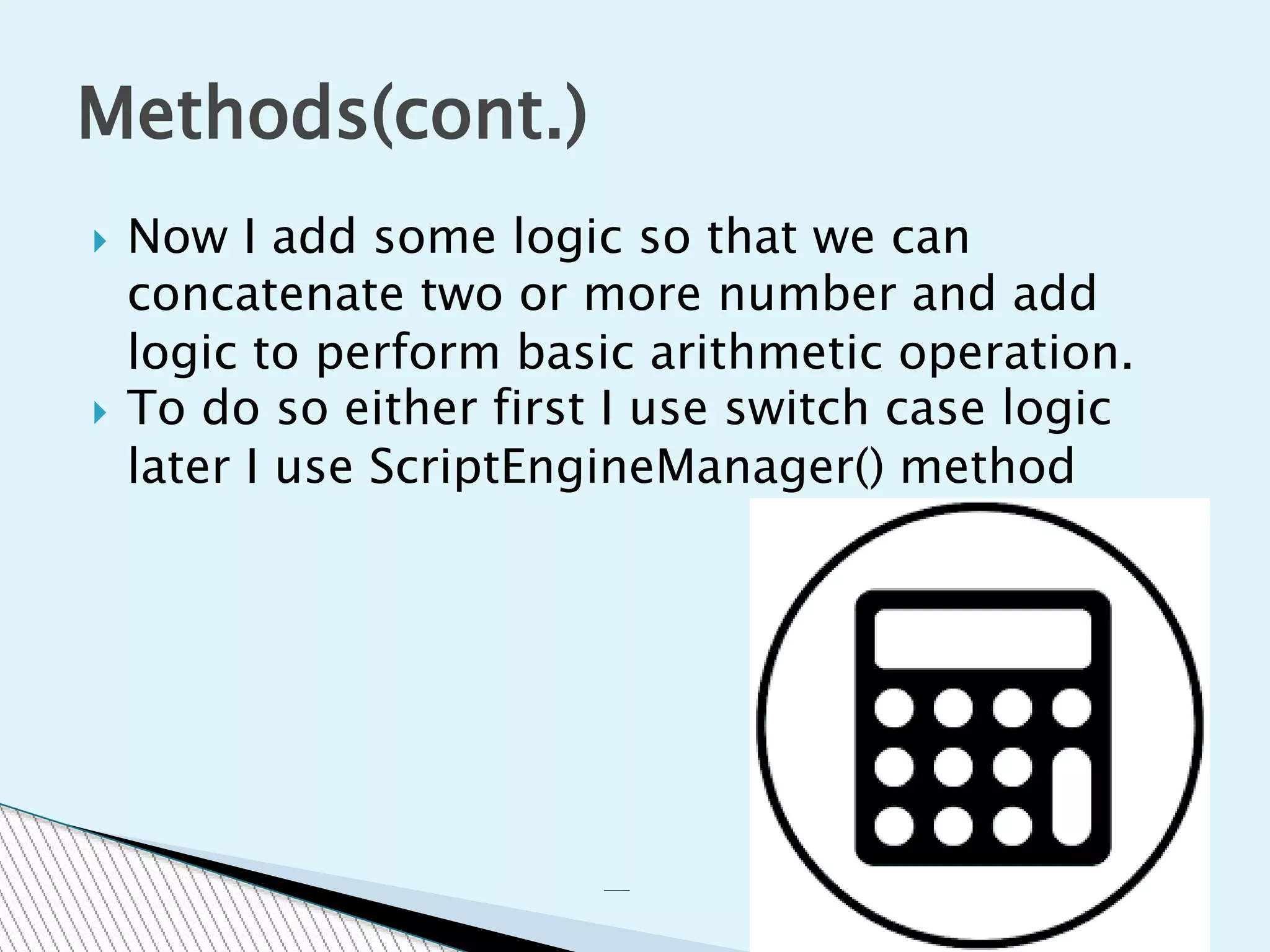 Calculator using Java | PPTX image.