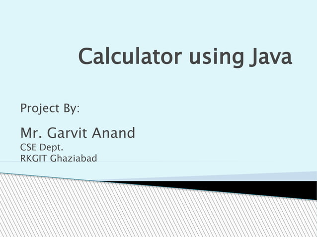 Calculator using Java | PPTX