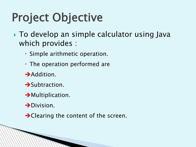 Calculator using Java | PPTX image.