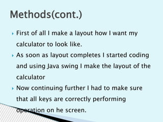 Calculator using Java | PPTX