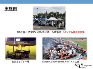 コネチカット大学アメリカンフットボール本拠地 スタジアム専用駐車場
秩父宮ラグビー場 MAZDA Zoom-Zoom スタジアム広島
実施例
 