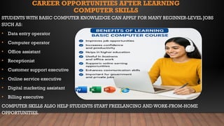 Learn Basic Computer Skills After 12th for Jobs & Career Growth | PPTX