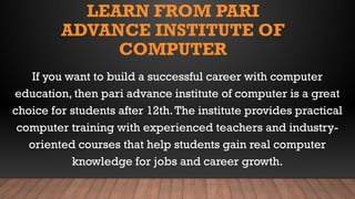 Learn Basic Computer Skills After 12th for Jobs & Career Growth | PPTX