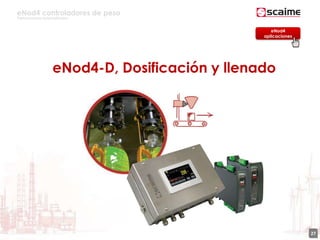 eNod4 controladores de peso
Para procesos automatizados
27
eNod4-D, Dosificación y llenado
eNod4
aplicaciones
 
