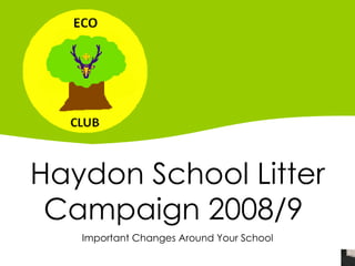 Haydon School Litter Campaign 2008/9  Important Changes Around Your School 