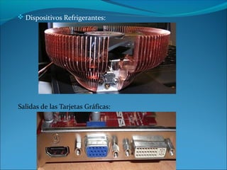  Dispositivos Refrigerantes:




Salidas de las Tarjetas Gráficas:
 