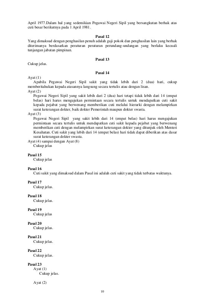 Pp No 24 Tahun 1976 Tentang Cuti Pns