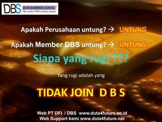 Sisteminimenjaminperusahaantidakdapatmerugisehinggakokohbertahan lama & kelangsunganpembayaranBonus untuk member terjamin.(Omset Perusahaan – BiayaOperasional)= INDEX    Bonus Member yang harusdibagi