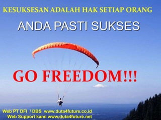 Apapunbisadicapaiolehseseorang,Asal PERCAYA dan MEMPERJUANGKANNYA(David J Schwartz-BerpikirdanBerjiwaBesar)Web PT DFI  / DBS  www.duta4future.co.idWeb Support kami www.duta4future.net