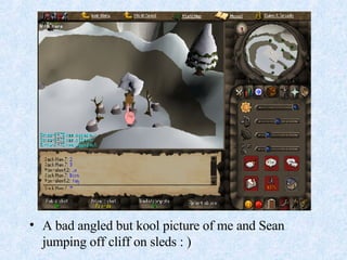 A bad angled but kool picture of me and Sean jumping off cliff on sleds : ) 