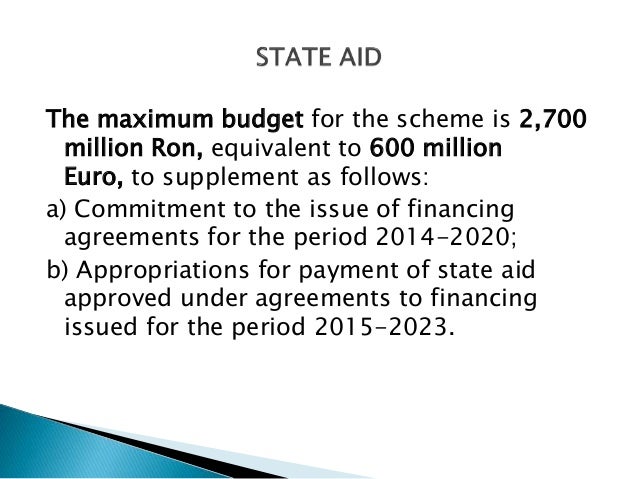 Subventions Romania 2014 2020 State Aid Scheme