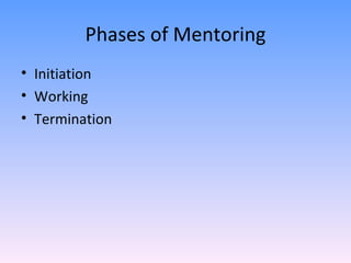 Phases of Mentoring Initiation Working Termination 