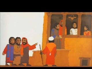 De mensen zien het allemaal! Ze mopperen:
Jezus is bij een slechte man naar binnen gegaan.

 