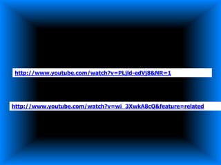 http://www.youtube.com/watch?v=PLjld-edVj8&NR=1




http://www.youtube.com/watch?v=wi_3XwkA8cQ&feature=related
 